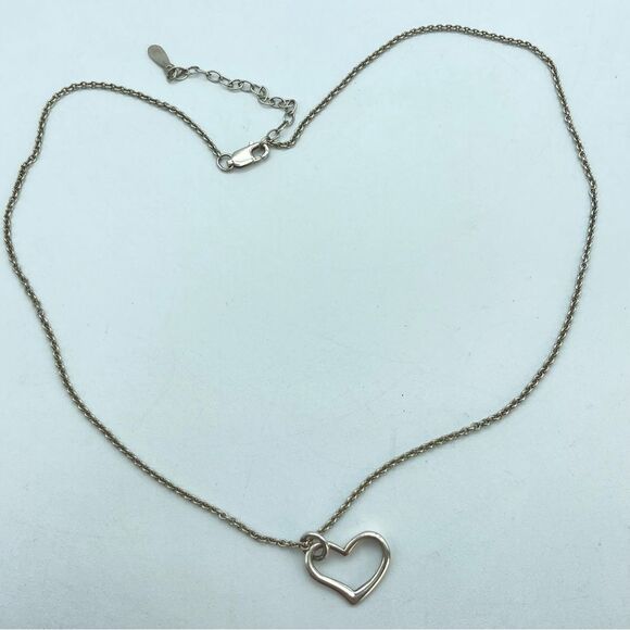 Sterling Silver Floating Open Heart Charm Pendant Necklace | 925 Jewelry Gift - Picture 5 of 12